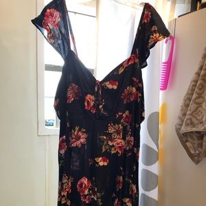 Navy blue floral dress